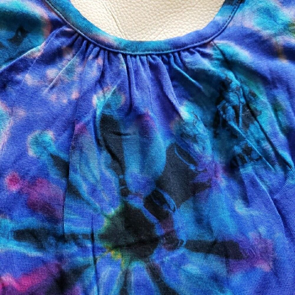 Tie Dye Sleeveless Sun Dress Pockets Summer Casual Loose Beach Cover Up Large XL - Picture 6 of 15